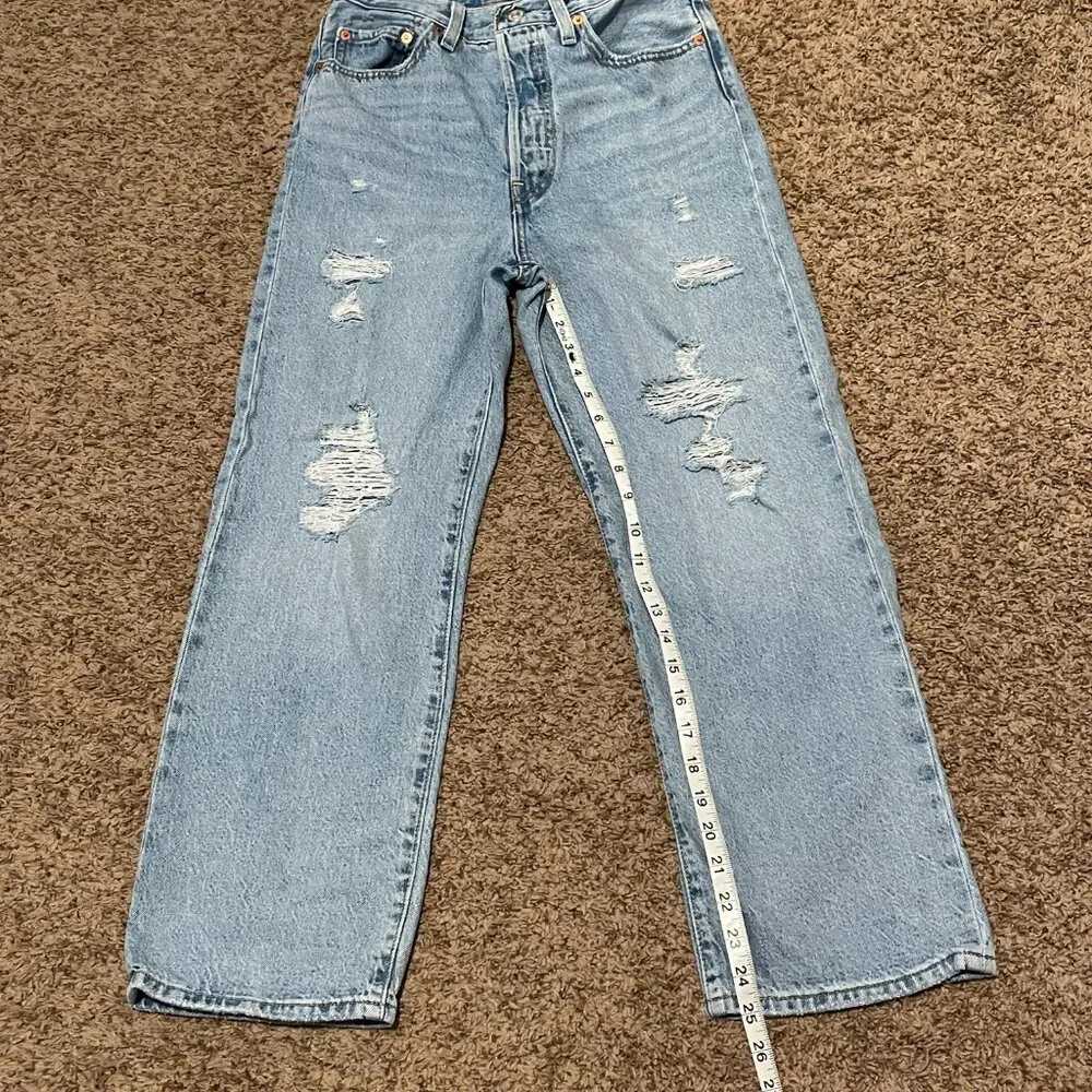 Levi's 501 Original Straight Leg Jeans Blue Denim Size 27 - Picture 2 of 12